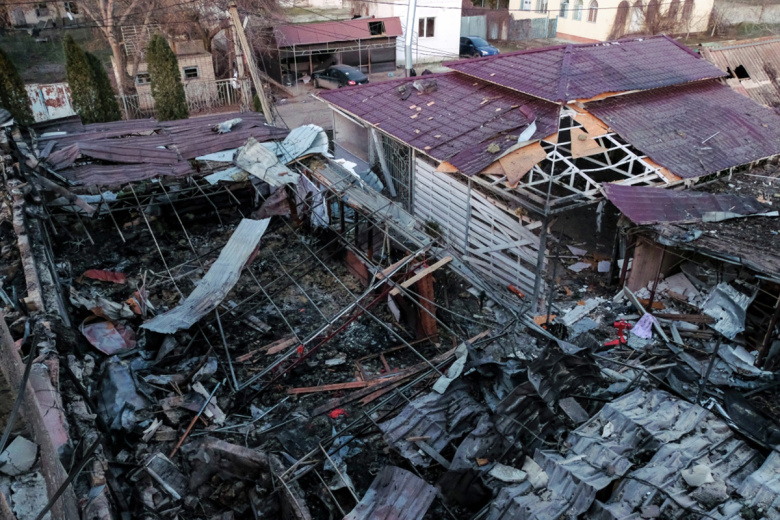 Последствия атаки БПЛА ВСУ на село Хорлы