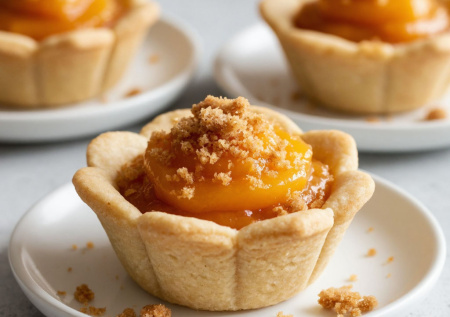 Проще печенья, а впечатляет как торт — персиковые корзинки с крошкой: готовое тесто, банка варенья и 15 минут времени