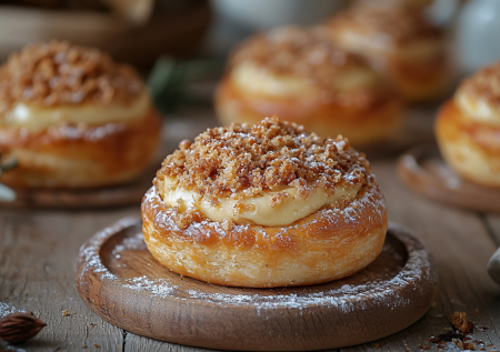 Тесто на кефире и дрожжах, нежный творог и хрустящая крошка! Пеку ватрушки со штрейзелем — аромат детства в духовке