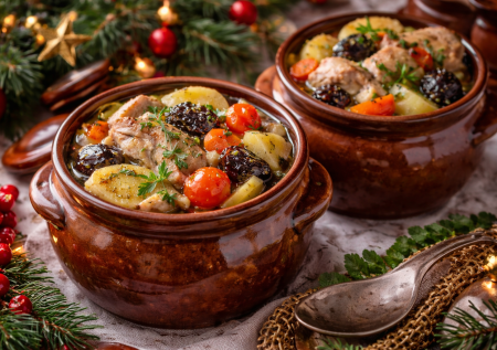Когда все хозяйки устали готовить, такие блюда выручают: горячее на Рождество — куриное жаркое в горшочках