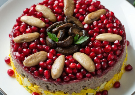 Винегрет — это скучно. Познакомьтесь с салатом «Гранатовый браслет 2.0» с говядиной и шампиньонами