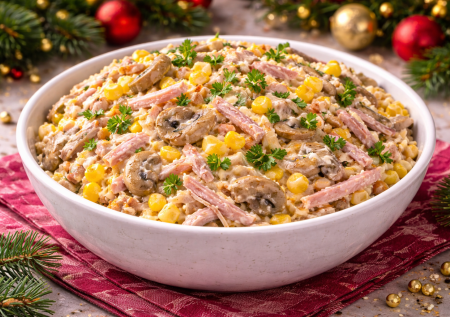 Все устали от сложных салатов на Новый год: чудо с ветчиной за 5 минут — вкуснейшее и без варки