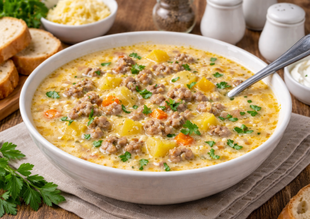 Суп с фаршем, сырком и картофелем: если вы еще не кормите семью этой вкуснятиной, то зря