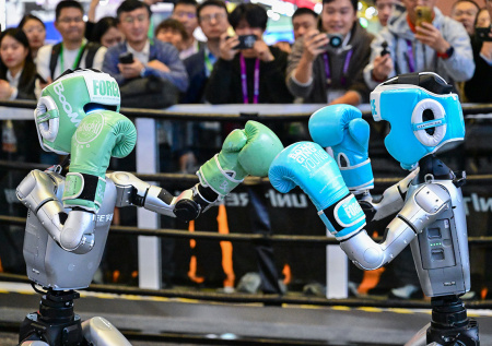 Робот-боец случайно вырубил напарника на глазах у зрителей