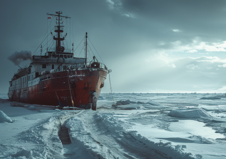 Судно с углем для жителей Чукотки попало в ледовый плен