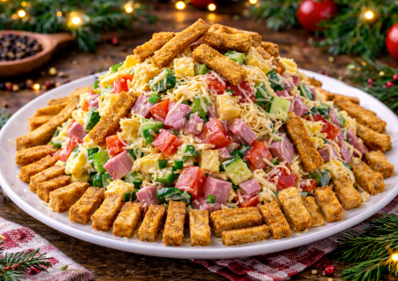 Хит-салат на Рождество «Дрова»: невероятная вкуснота из копеечных продуктов — производит эффект «вау»