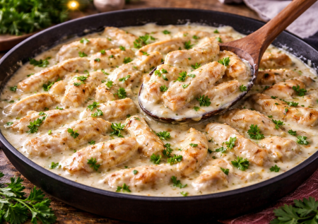 Гуляш больше не готовлю: подлива с курицей в сметане — идеально к рису, пюре и макаронам