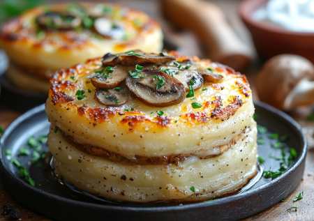 Идеальное блюдо для семейного ужина: нежные картофельные стожки с грибами и сыром — тают во рту