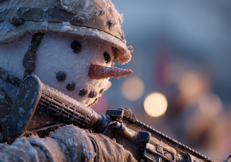 В зоне СВО появились вооруженные боевые снеговики