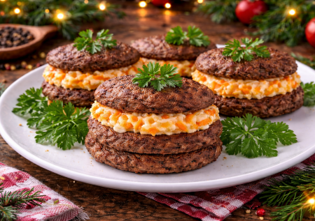 Печёночные котлеты «Парочка» подаю даже на праздники: сочная начинка, и печень превращается в хит