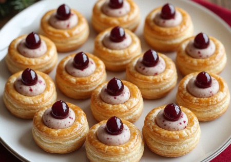 Воздушные профитроли с паштетом и клюквенным джемом. Изящная французская классика за пару минут