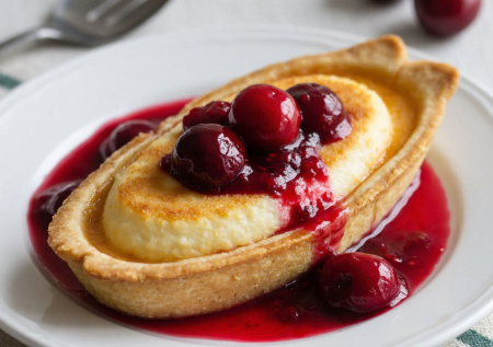 Нежные лодочки из творога и манки. Быстрее, чем пирог! С хрустящей сахарной корочкой и ягодным соусом