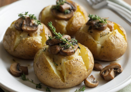 Запекаю не картошку, а шведские гармошки с грибами и тимьяном. Аромат, на который сбежится вся семья