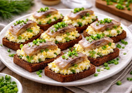 Мировая закуска по-быстрому: гренки с яйцом и селедочкой — обалденно вкусно и просто