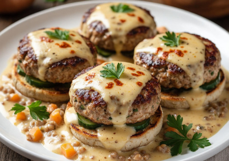 Лучшее, что можно приготовить из индейки: нежные котлетки в сливочно-сырном соусе — едим с гречкой или пюре