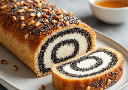 Выбросила рецепт чизкейка! Мой творожный рулет с маком и медом — нежнее, сочнее и готовится за 30 минут