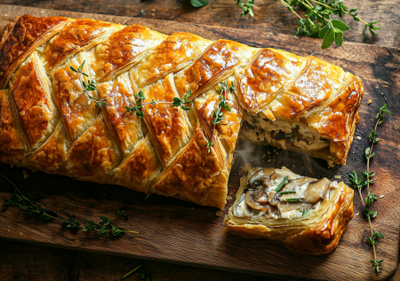 Забудьте о пицце! Пеку пирог-косоворотку с курицей, грибами и сыром — 40 минут, и сытный ужин готов