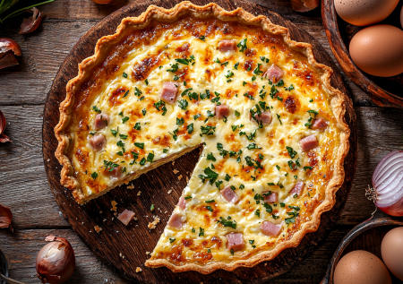 Киш лорен с французским шармом: как приготовить идеальный пирог с луком, сыром и ветчиной