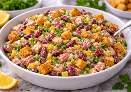 Копчёная колбаска и 2 баночки: простейший салат с вау-эффектом — реально 7 минут