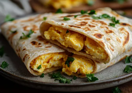 Завтрак за 10 минут: сытная яичница в тортилье — спасение для занятых хозяек