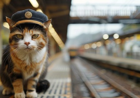 В Японии кошка Йонтама стала смотрителем станции