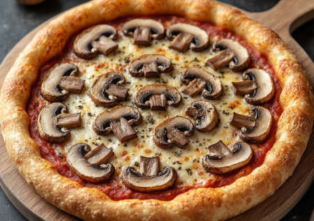 Готовлю не гарнир, а главное блюдо: картофельная «пицца» с грибами и аджикой. Румяная, ароматная и очень сытная