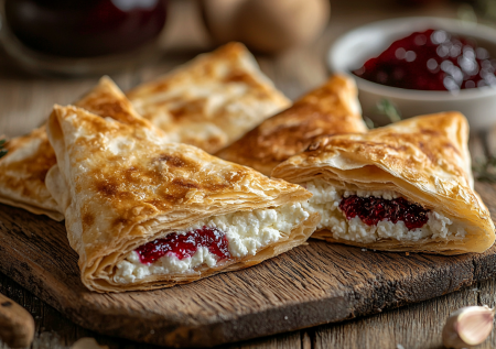 На завтрак готовлю исключительно сладкие пирожки из лаваша с творогом и вареньем: их не испортить