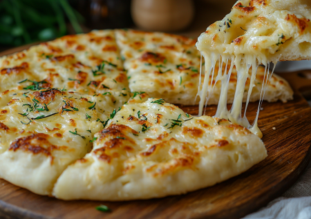 Эта лепешка — чистейший сыр: в ней мало муки и яиц, зато много сырного вкуса и тягучей текстуры