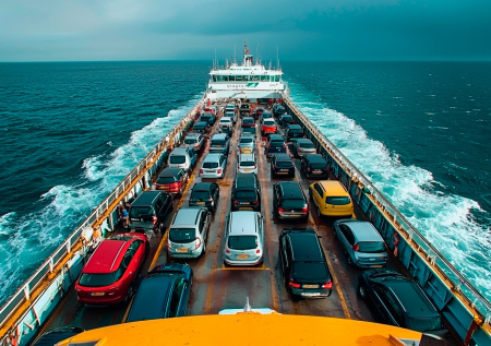 Паром с пассажирами и автомобилями застрял в Мраморном море