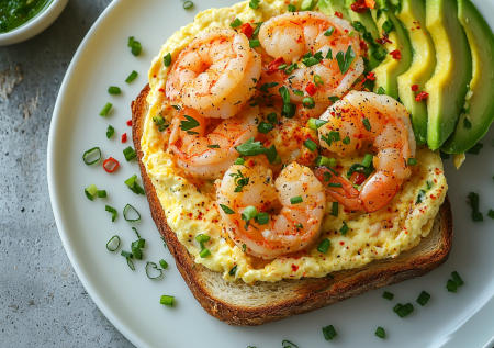Омлет может быть шедевральным! Готовлю на хрустящем тартине с креветками и лайм-айоли — ресторанный завтрак дома