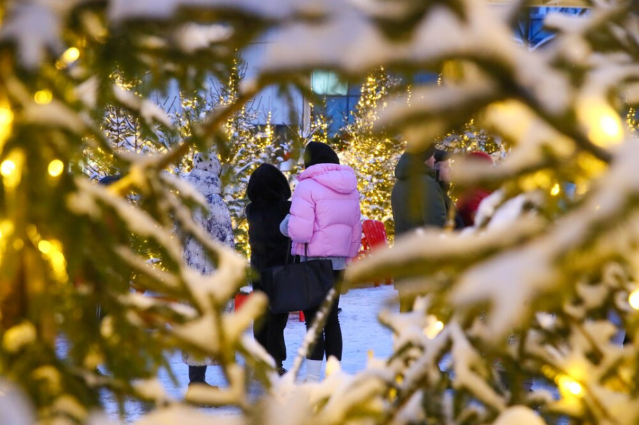 Снегопад на улицах Москвы