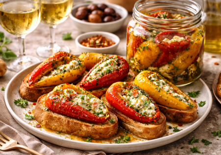 В магазине стоит дорого, а дома получается бюджетно и вкусно: печеные перчики с начинкой — лучшая закуска к вину