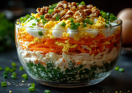 Салат «Медвежья шубка» — уютное блюдо к празднику и просто на ужин: готовлю с курицей и сыром