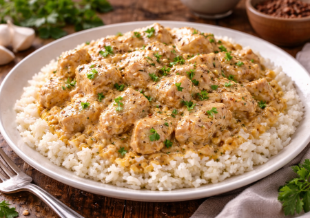 Когда гуляш надоел: курица в сметанно-горчичном соусе — очень нежная подлива к рису, пюре и макаронам