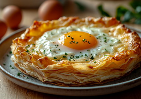 Беру яйца и тесто фило — через 15 минут завтрак на столе: яичница на хрустящей подушке