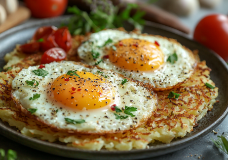 Беру одну картошку и яйца — через 15 минут на столе обалденный завтрак: яичница в дранике