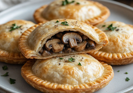 Две картошки и горсть муки. Запекаю хрустящие кармашки с грибной начинкой — вкусно и просто