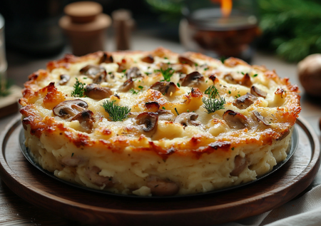 Вместо ужина готовлю горячий пирог-жюльен: без теста, с большим количеством начинки