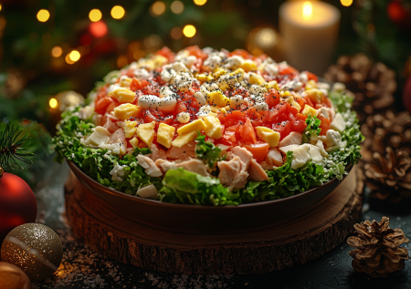 В 100 граммах этого салата 63 калории: легкий перекус или дополнение к ужину со сметанной заправкой