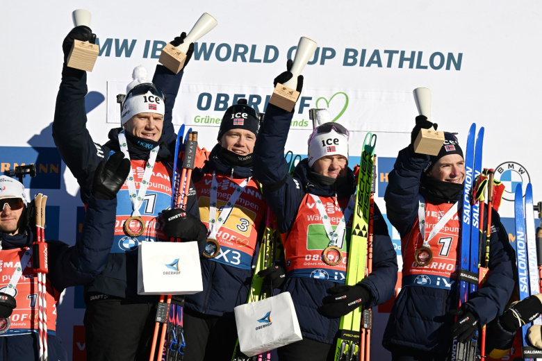Ветле Кристиансен (слева направо), Мартин Ульдал, Йоханнес Дале-Шевдал и Исак Лекнес Фрей