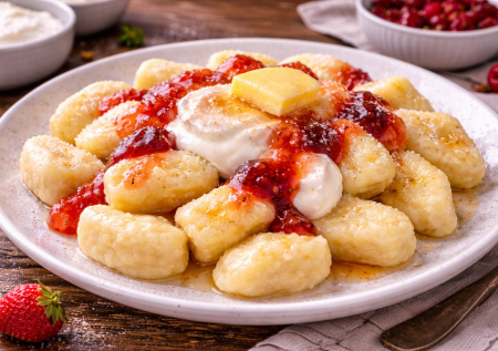 Раскатала творожную колбаску — и готово: ленивые вареники, которые тают во рту. Вкусно со сметаной и вареньем