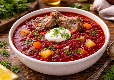 Свекольник — горячий белорусский суп: вкуснятина на говяжьих косточках