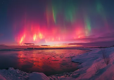 Ночная магнитная буря окрасила небо над Россией