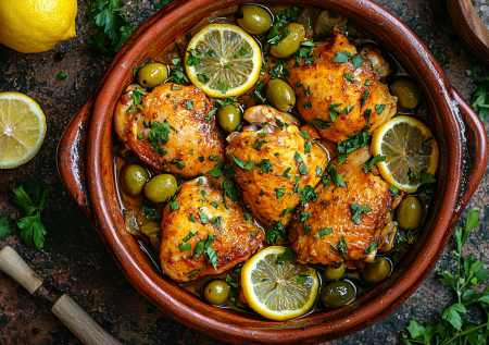 Курица, лимон и оливки — взрыв вкуса! Готовлю легкое марокканское рагу со специями за 15 минут на одной сковороде