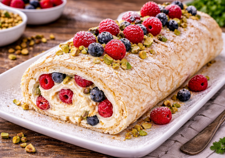 Всего лишь взбить белки: не бойтесь меренгового рулета — это простая и эффектная вкусняшка к чаю