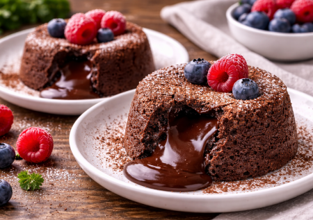 Шоколадный кекс с жидкой серединкой в микроволновке: вкуснятина с какао за 5 минут