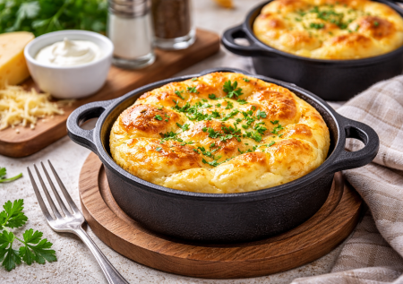 Никаких надоевших яичниц: омлет с сыром и сметаной в духовке