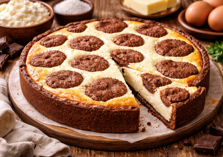 Пятнистый пирог «Коровка» — творог и 20 минут на подготовку. Выпечка, после которой не захотите магазинные десерты