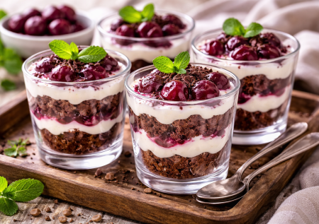 Пеку 1 большой корж и собираю стаканчики за 10 минут: трайфлы — можно даже на диете