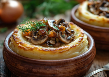 Картофельные гнезда с грибами: уютное блюдо без мяса для душевного обеда